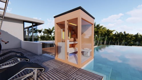 exteriérová kombinovaná sauna exteriérová kombinovaná sauna
