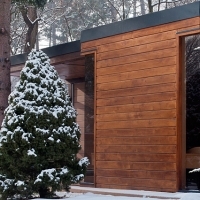 Exteriérový sauna domček  Exclusive Garden s prístreškom