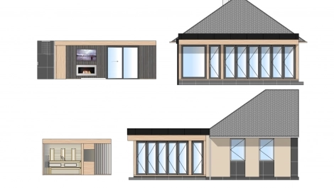 Vizualizácia wellness sauny do záhrady