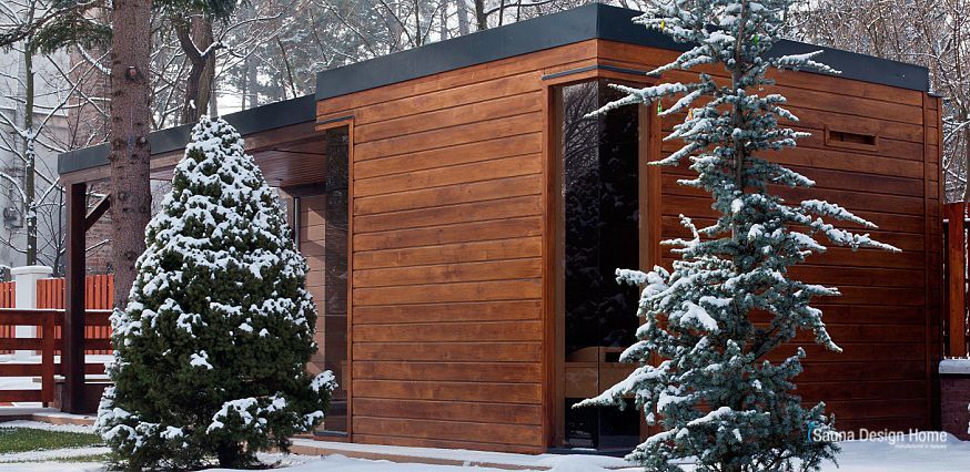 Exteriérový sauna domček  Exclusive Garden s prístreškom