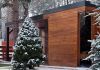 Exteriérový sauna domček  Exclusive Garden s prístreškom
