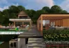 Vizualizácia sauna wellness záhrady 