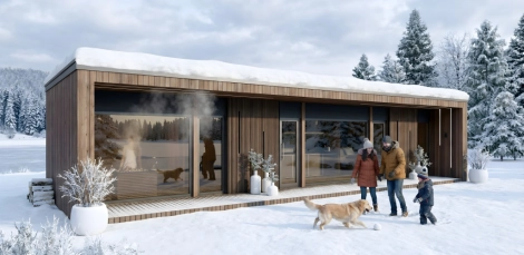 Individuálny vonkajší saunový dom Joy