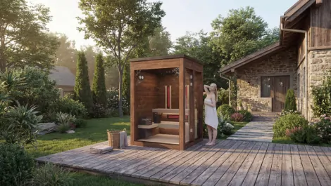 Vonkajšia kombinovaná sauna Vonkajšia kombinovaná sauna