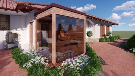 Exteriérová kombi sauna Exteriérová kombi sauna