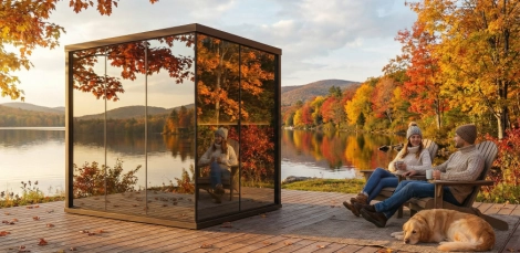 Individuálna zrkadlová sklenená sauna