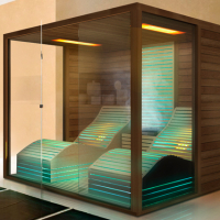 kombi sauna so špeciálnymi ergonomickými lavicami