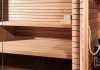 Skrytá saunová pec zabudovaná do sauny v minimalistickom štýle