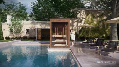 Vonkajšia kombinovaná sauna - ekologický dizajn, eco sauna, kombinovaná sauna